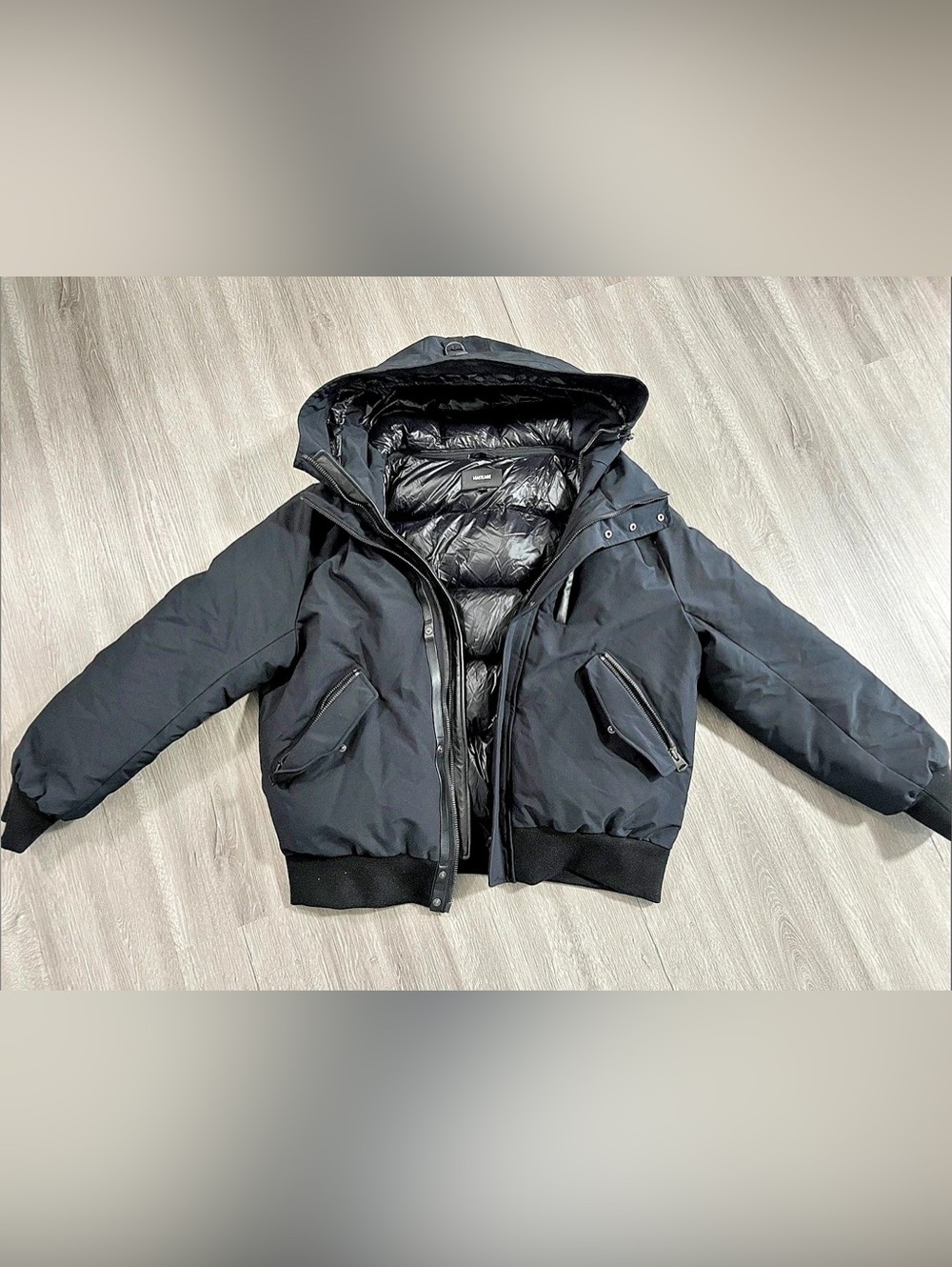 Mackage Dixon Bomber Jacket Black Puffer Size 46